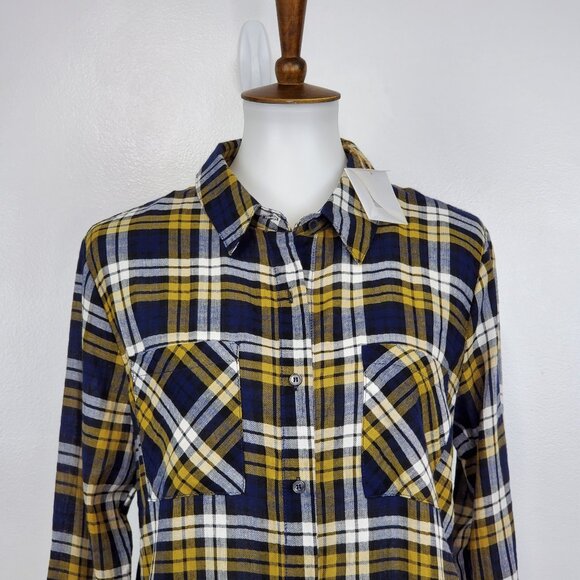KORI Button Up Plaid Herringbone Casual Western Lightweight Top NEW NWT Size S - Picture 5 of 15
